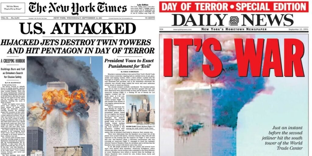 ‘AMERICA’S DARKEST DAY’: Newspaper headlines from around the world after 9/11