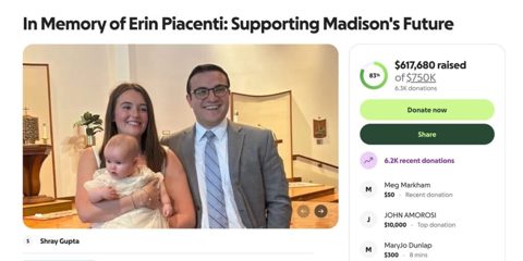 A GoFundMe raises more than $600,000 for newborn daughter of BofA employee Erin Piacenti killed in Times Square stabbing