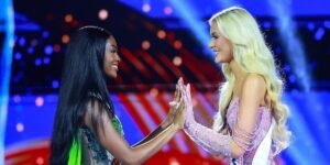 Miss Universe runner-up says she wasn’t offended by the CEO calling the winner’s blond hair and blue eyes the ‘ultimate evolution’ for the pageant