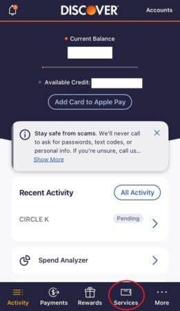 Navigate to the "Services" page