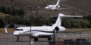 Private Jets Take Over Sun Valley As Billionaires and CEOs Land