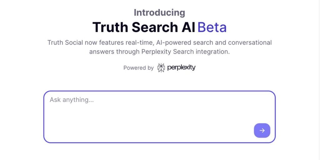 Trump’s Truth Social Tests AI Search Tool Powered by Perplexity