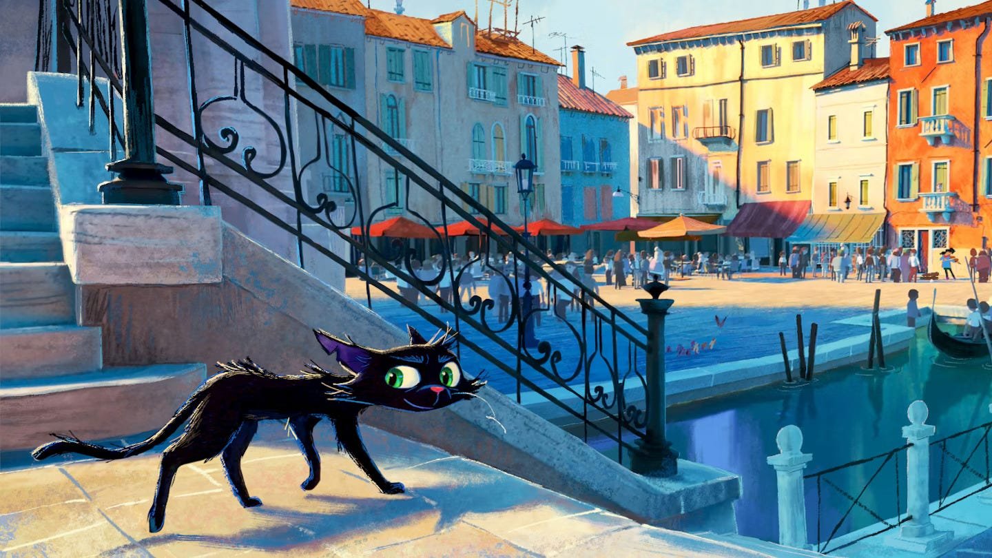 Cat walking in Venice
