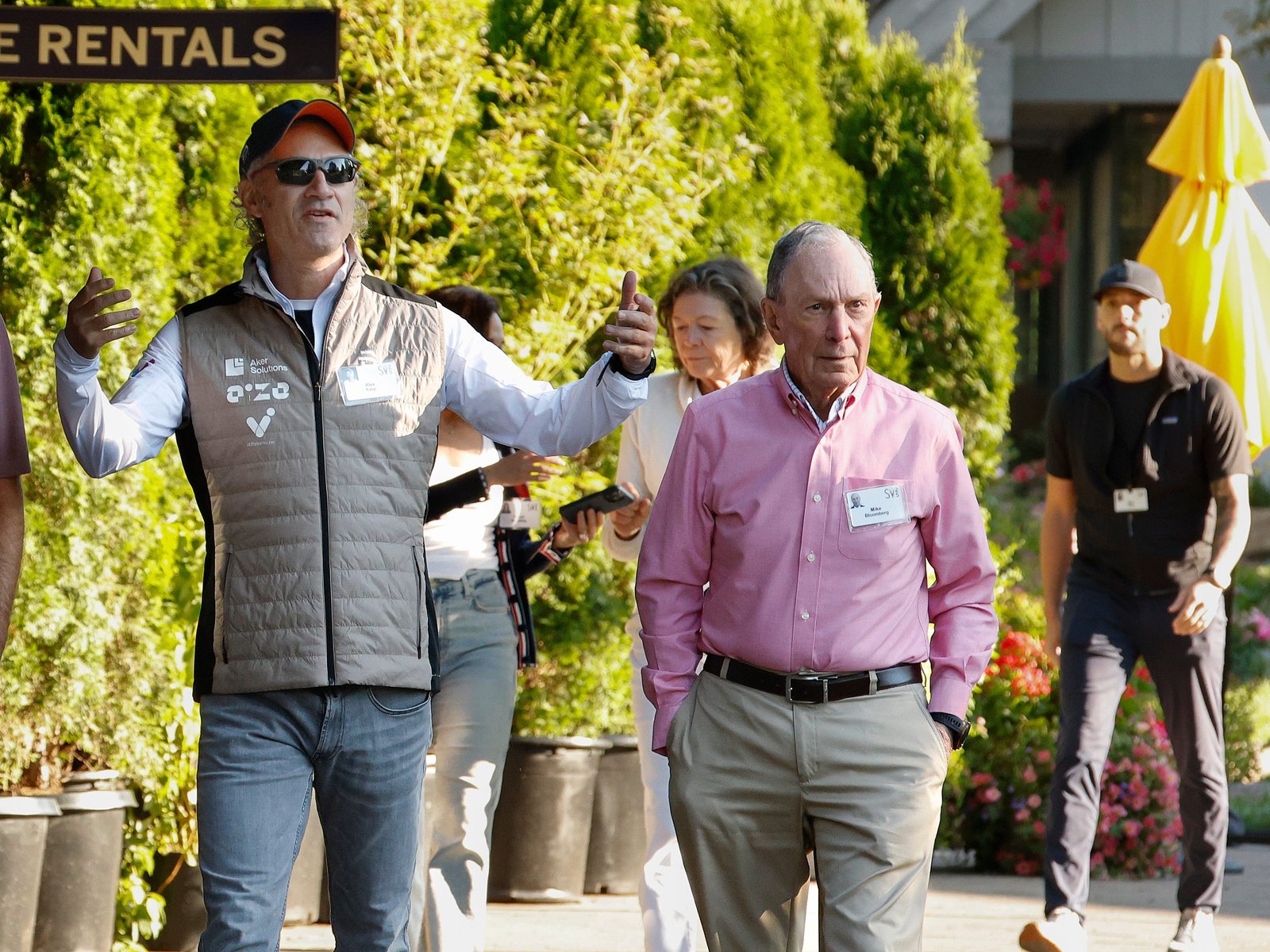 Alex Karp and Michael Bloomberg