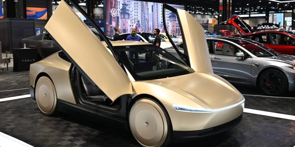 Tesla says the first Cybercab just rolled off the production line at Gigafactory Texas