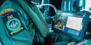 Airbus is making a rugged tablet for helicopter crews to control a drone team while flying at high speed