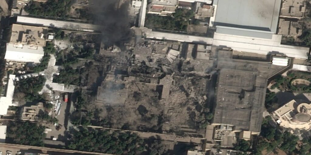 Satellite photos capture devastation at the Iranian supreme leader’s residence after US and Israeli strikes