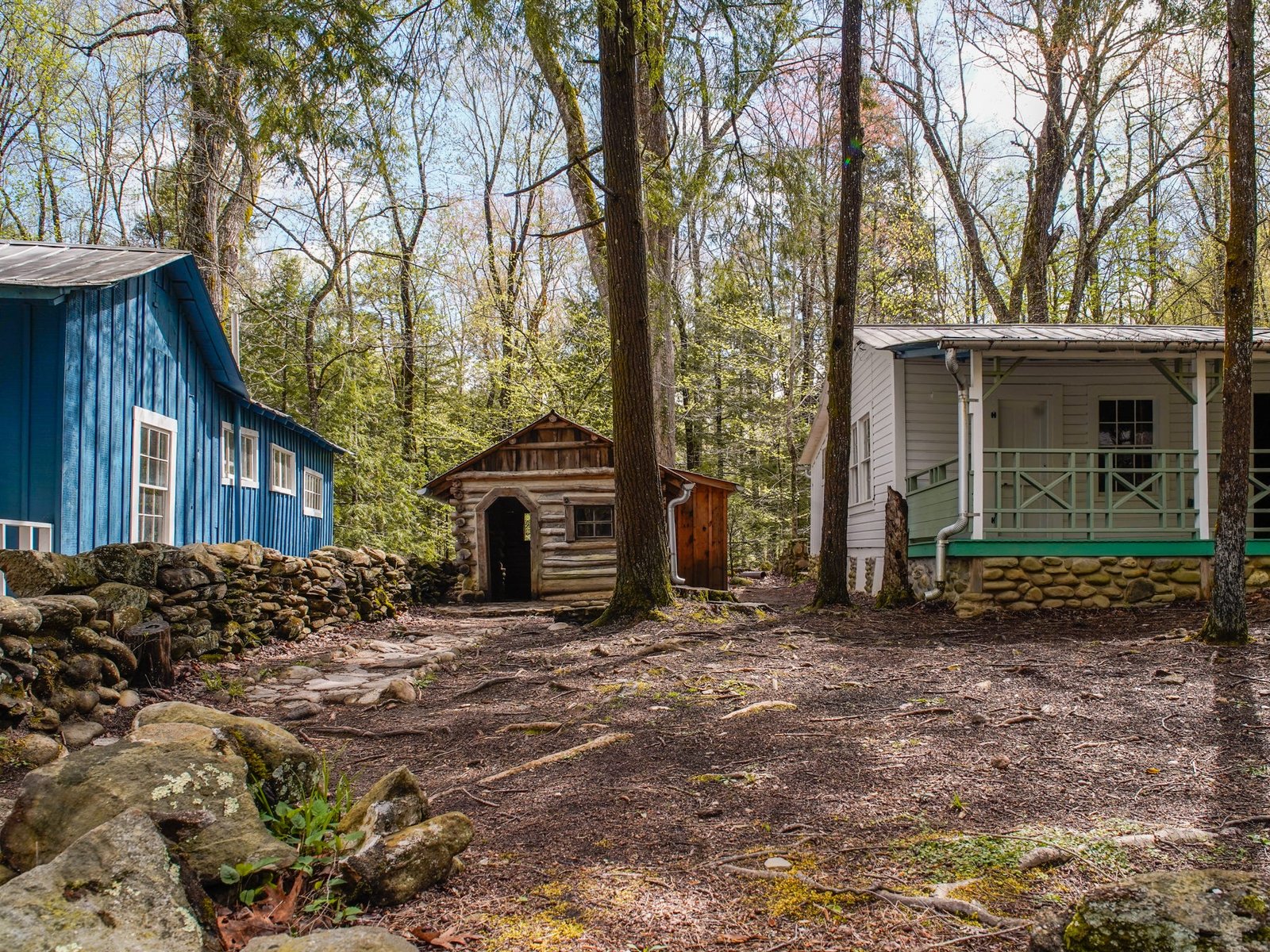 Three cabins in the woods