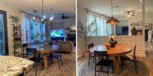 A woman transformed her open-concept space with a pony wall for ,500 A woman transformed her open-concept space with a pony wall for ,500