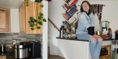 I live in a 400-square-foot tiny home. See inside my space, from clever storage solutions to unavoidable chaos.