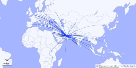 Maps show how Muscat became the center of Middle East air travel when the region’s biggest airports closed