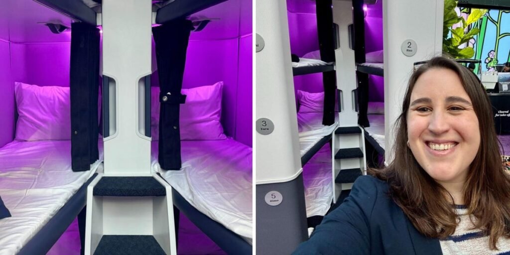 I tried an airline economy bed that’ll cost flyers 0 to use. Here’s how the ‘Skynest’ will work, and if I’d book it.