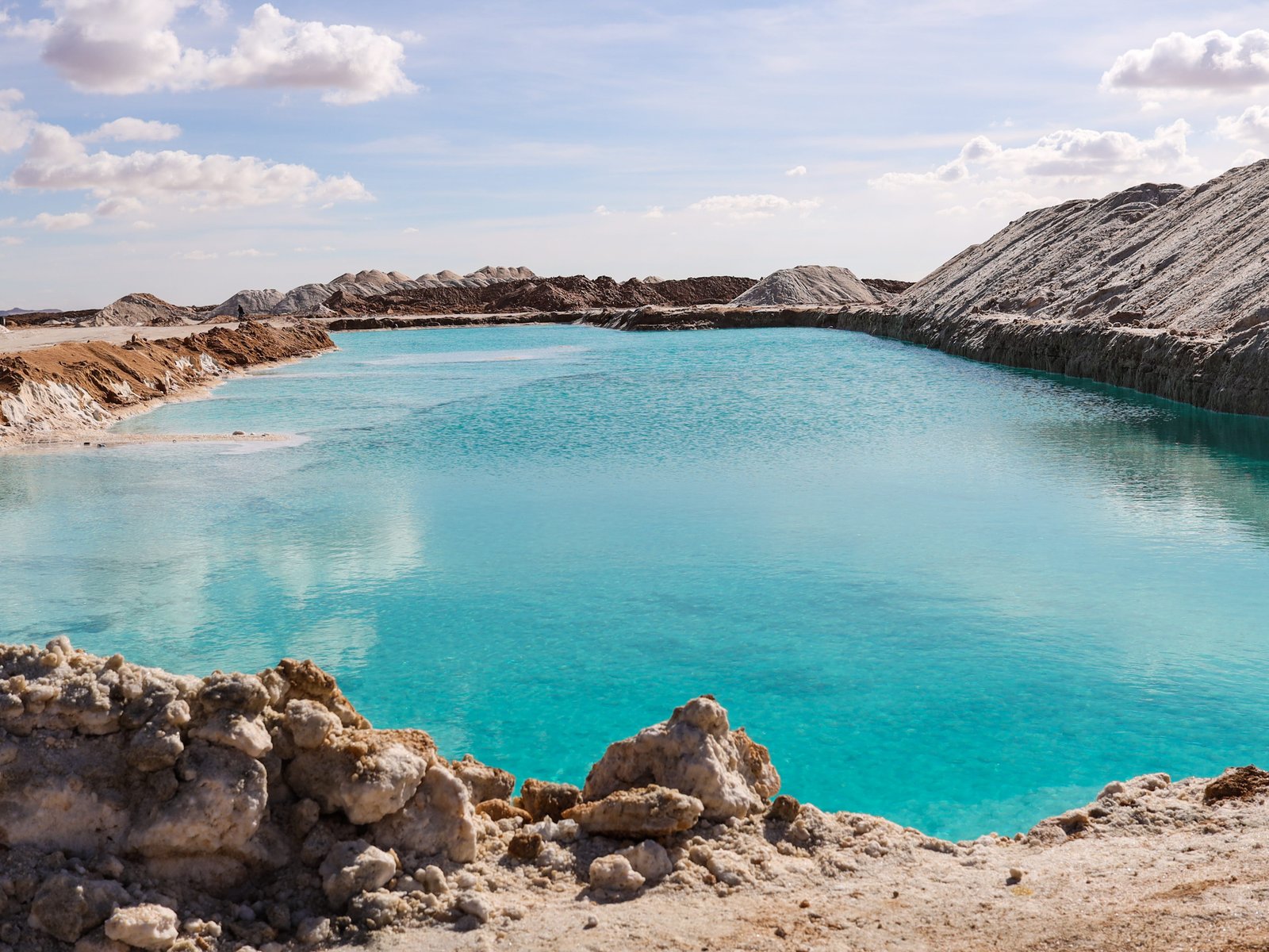 The salt lakes at Siwa Oasis in Egypt.