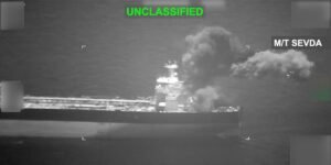 A US Navy Super Hornet knocked out a pair of Iran blockade runners by hitting the smokestacks with precision munitions