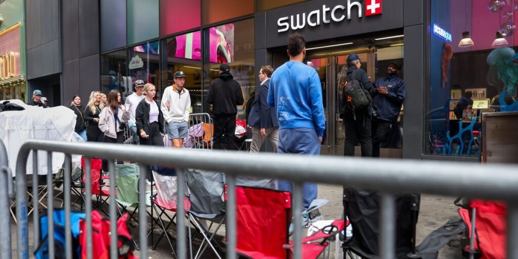 Audemars Piguet and Swatch’s new pocket watch collab has fans camping outside stores for days