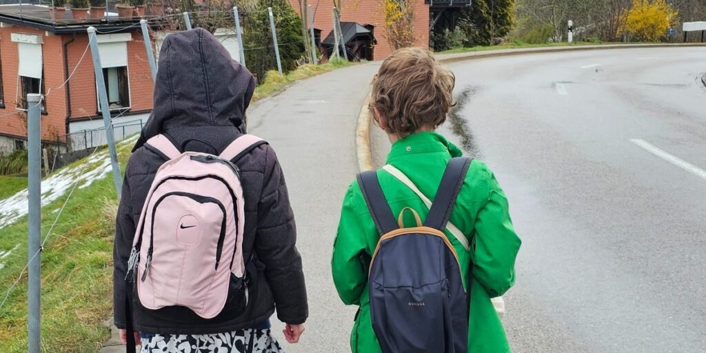 I’m an American raising 2 kids in Switzerland. They started walking to school without me when they were in kindergarten.