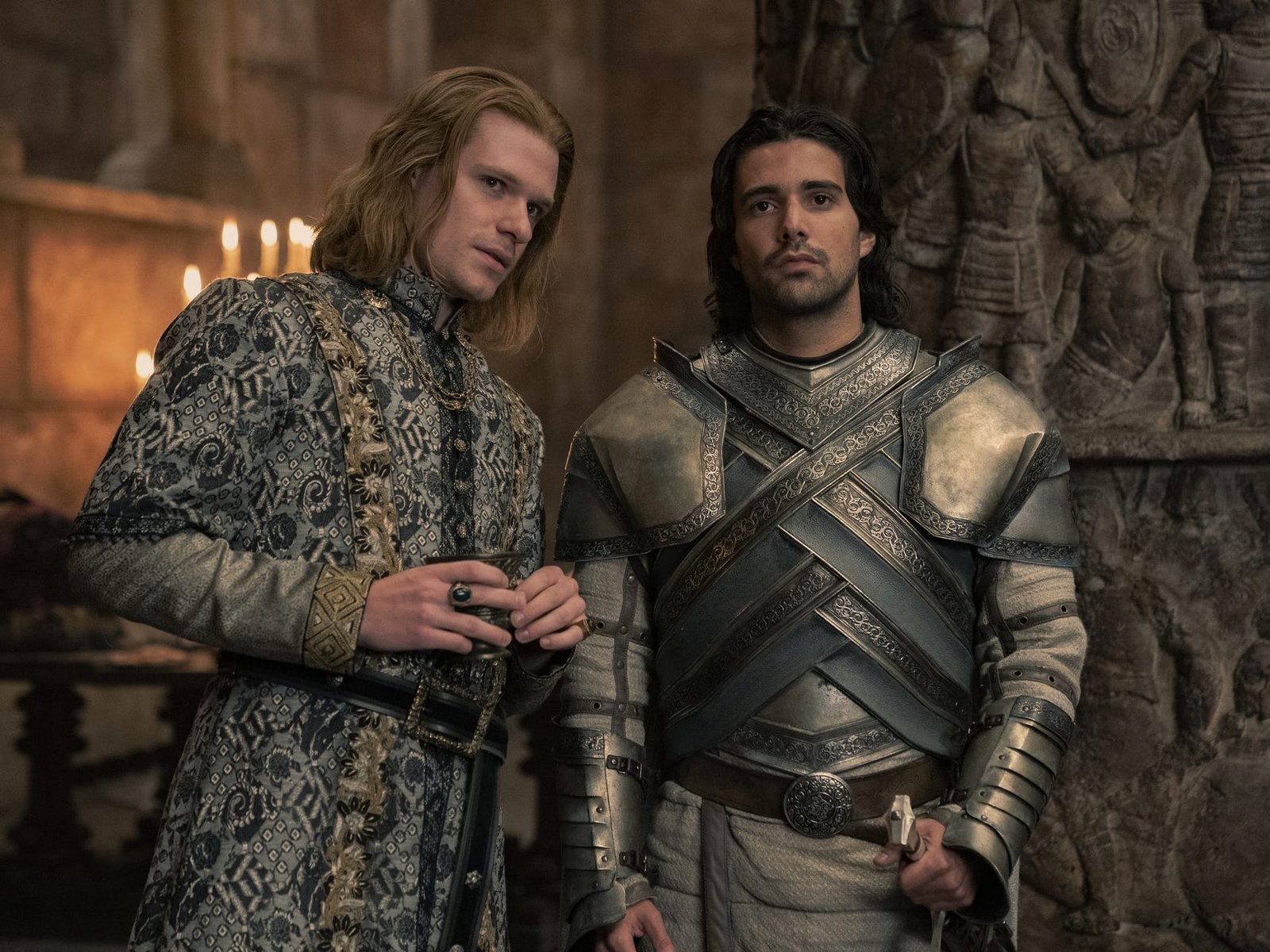 Solly McLeod and Fabien Frankel as Joffrey Lonmouth and Criston Cole in "House of the Dragon."