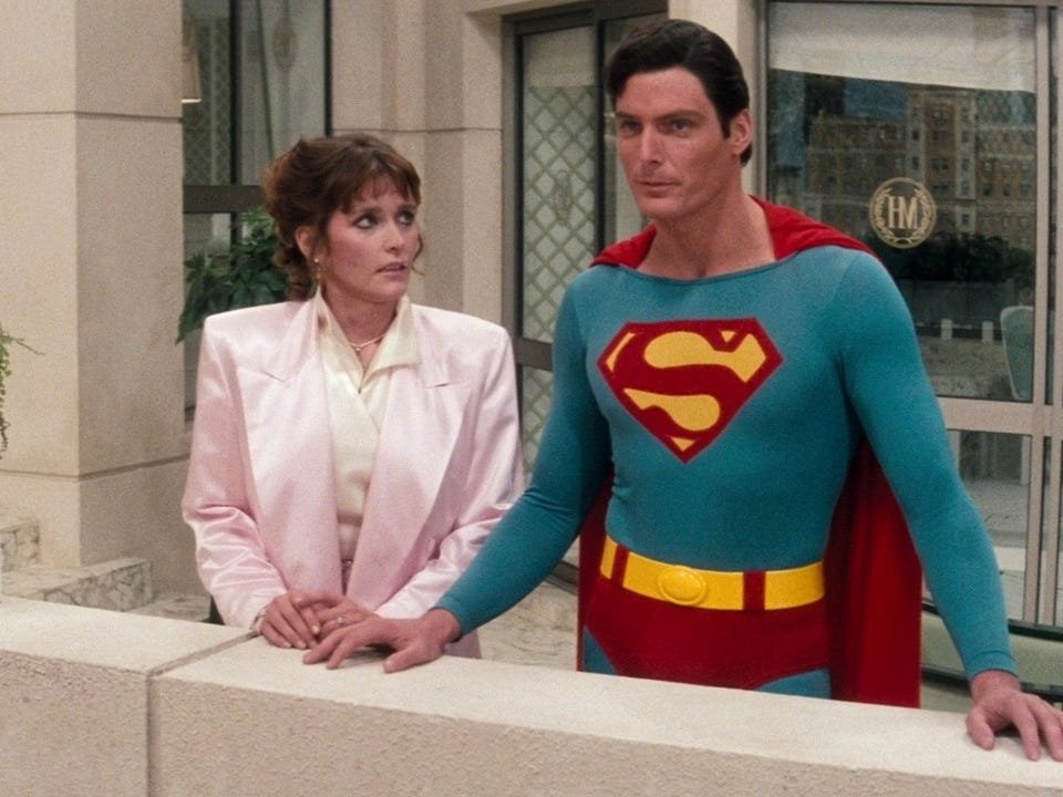 margot kidder and christopher reeve in Superman IV: The Quest for Peace