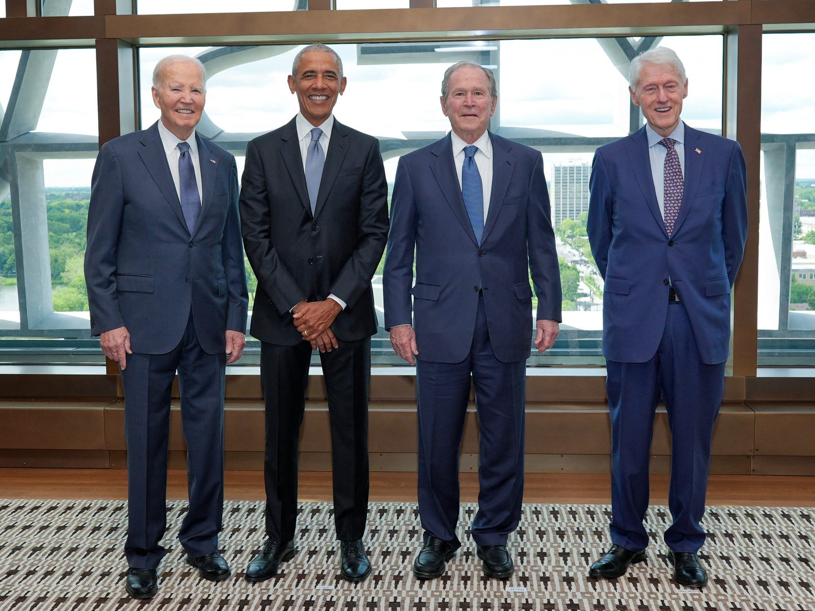 Presidents Biden, Obama, Bush, and Clinton