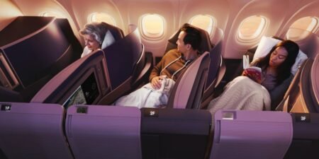 See inside United’s first ultra-premium long-haul Airbus jet. It has sliding doors and a walk-up snack bar.