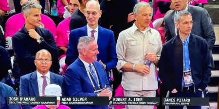 A ‘murderers’ row’ of media executives showed up at the Knicks-Spurs NBA Finals opener