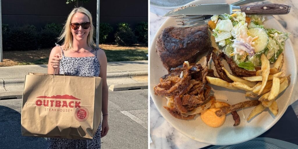 Our family of 4 tried Outback Steakhouse’s  family-style meal deal. It felt like a steal for a steak dinner at home.