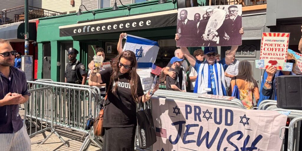 Brooklyn café becomes protest site after coffee chain bans Rep. Dan Goldman over Israel stance