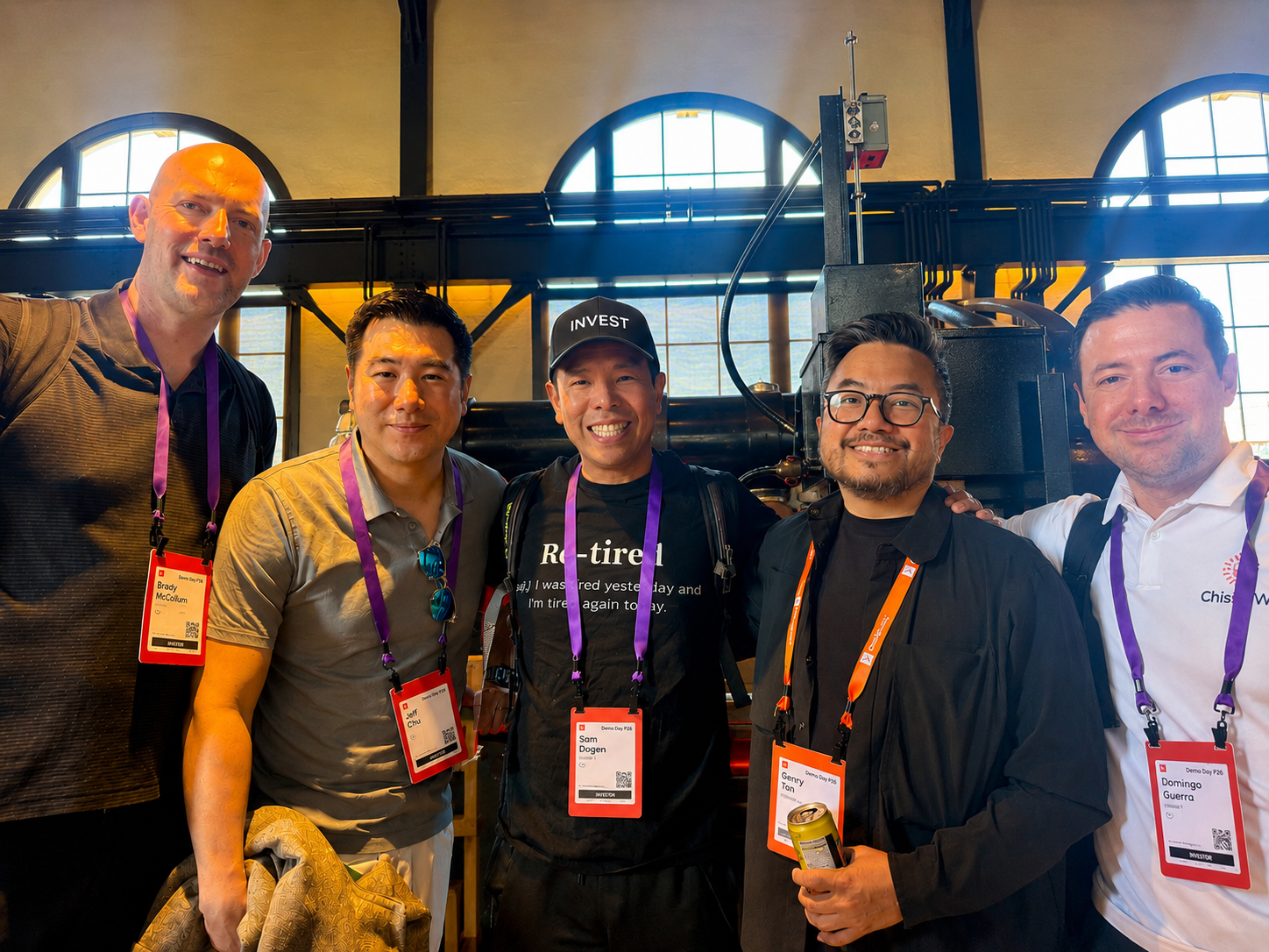 YC Demo Day with CAIS dads, including Brady, Jeff, Sam Dogen, Garry Tan, Domingo Guerra