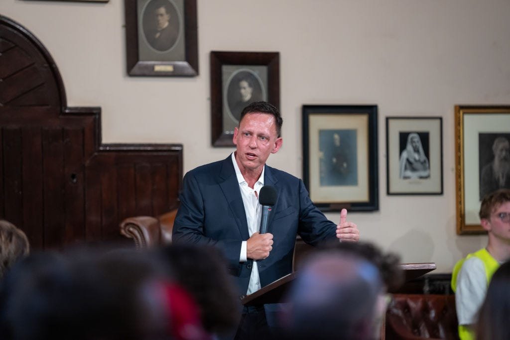 Peter Thiel speaks at the Cambridge Union