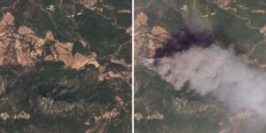 Before-and-after satellite images show the staggering toll of France’s worst wildfire season on record