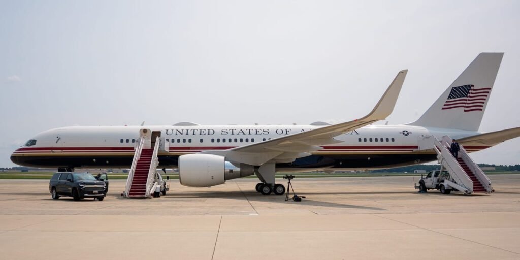 Another presidential plane just got Trump’s signature makeover. Take a look inside the C-32 jet used as Air Force Two.
