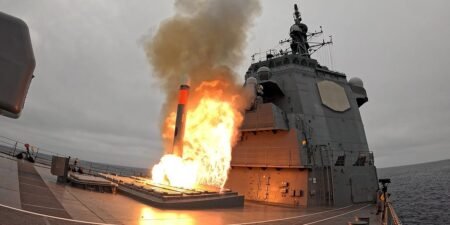 A Japanese destroyer fired its new Tomahawk missiles for the first time A Japanese destroyer fired its new Tomahawk missiles for the first time