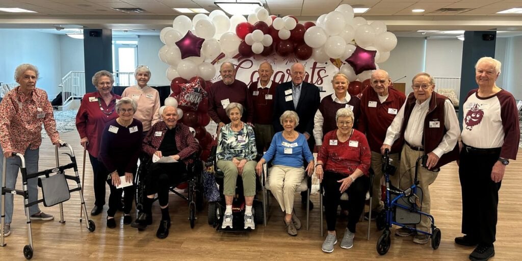 I live in a senior living facility with more than 50 high school friends. It feels like a reunion every day. I live in a senior living facility with more than 50 high school friends. It feels like a reunion every day.