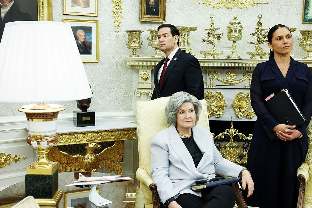 Eagle credenzas in the Oval Office.