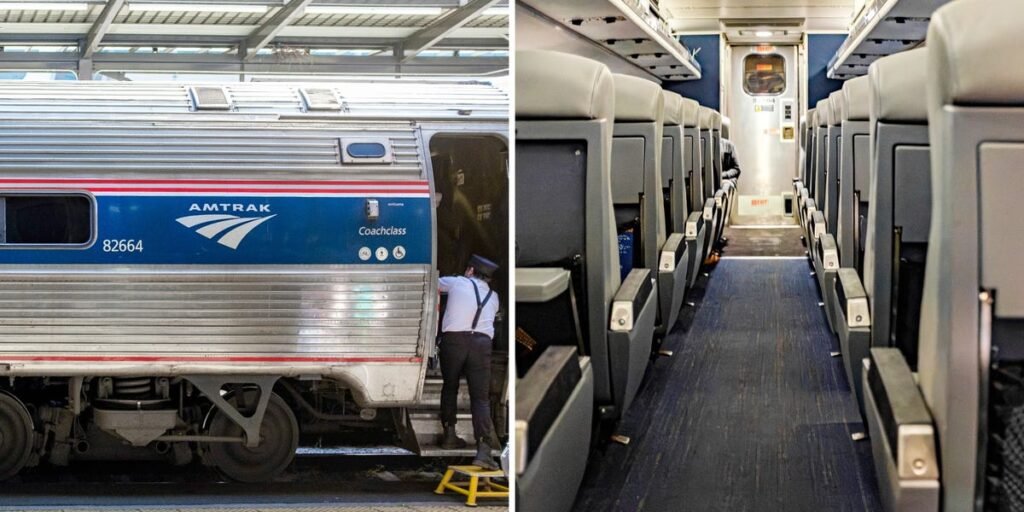 I traveled in coach on an Amtrak train from Vancouver to Seattle for . It was cheaper and less stressful than flying. I traveled in coach on an Amtrak train from Vancouver to Seattle for . It was cheaper and less stressful than flying.