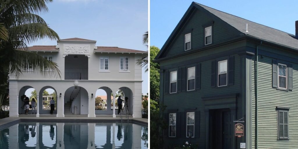 From the ‘Amityville Horror’ house to the former Versace mansion, 12 notorious homes that have gone up for sale
