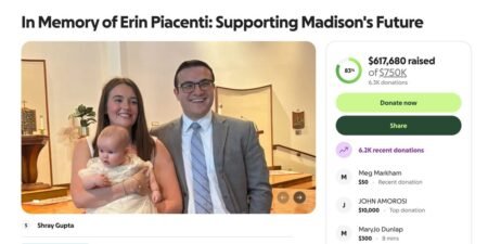 A GoFundMe raises more than 0,000 for newborn daughter of BofA employee Erin Piacenti killed in Times Square stabbing A GoFundMe raises more than 0,000 for newborn daughter of BofA employee Erin Piacenti killed in Times Square stabbing
