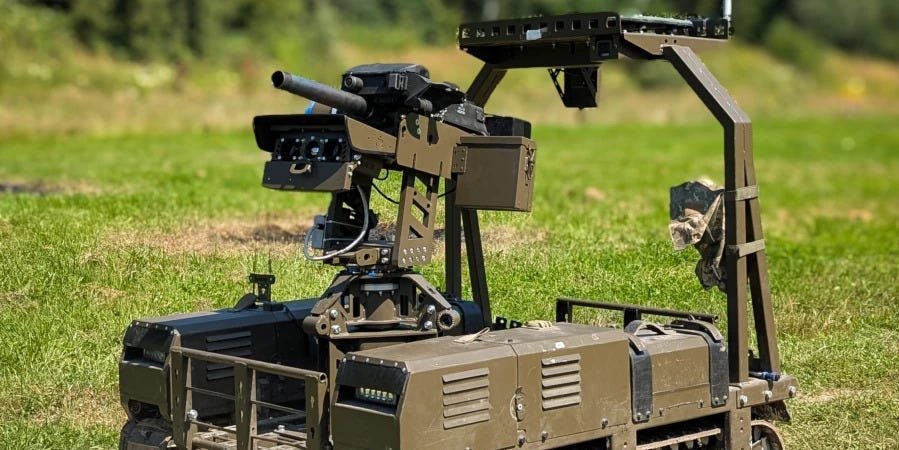 Ukrainian war robots with microphones and speakers are listening in and broadcasting surrender messages to Russian troops Ukrainian war robots with microphones and speakers are listening in and broadcasting surrender messages to Russian troops